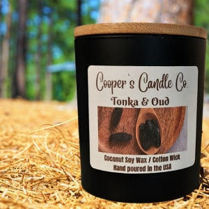 Tonka & Oud Scented Candle-contemporary fragrance with high end appeal
