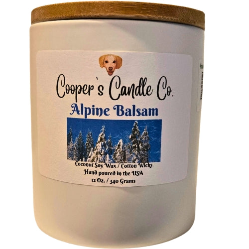 Alpine Balsam scented 12 oz. 2 wick white ceramic