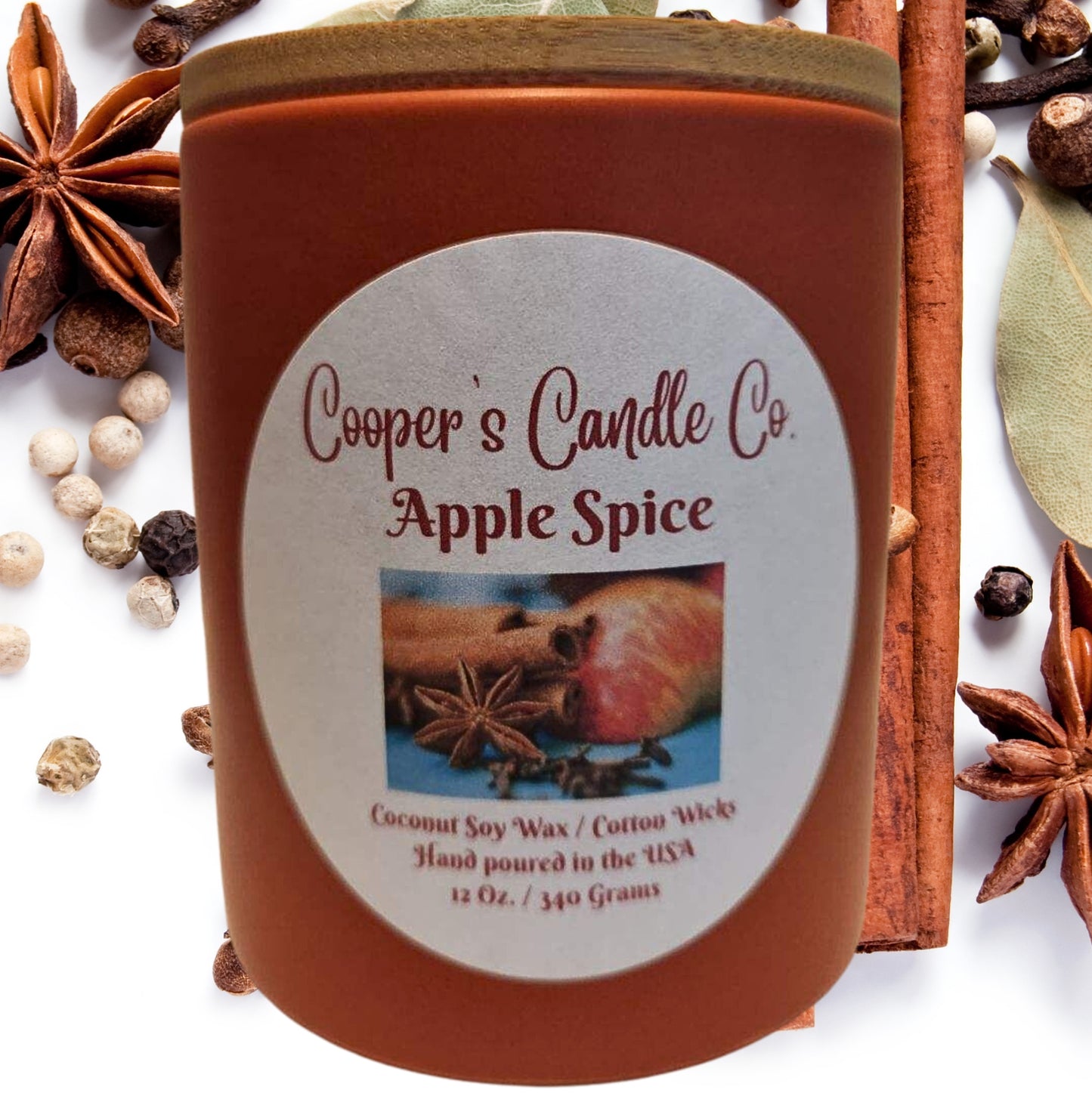 Apple Spice Scented Candle - A harvest fresh fall scent of apples.