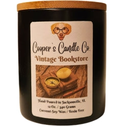 Vintage Bookstore Scented Candle – Leather, Cedar & Sandalwood