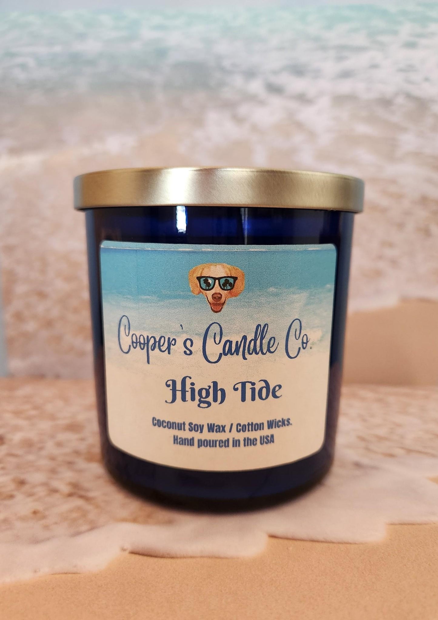 High Tide Scented Candle fresh ozone, citrus, sea salt, evoke the coast.