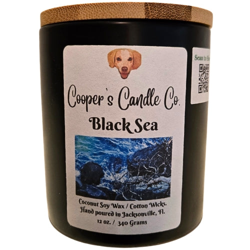 Black Sea Scented Candle exquisite scent of salty, fresh oceanic air.