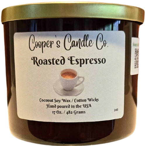 Roasted Espresso Scented Candle-Enjoy a true, cozy coffeehouse at home