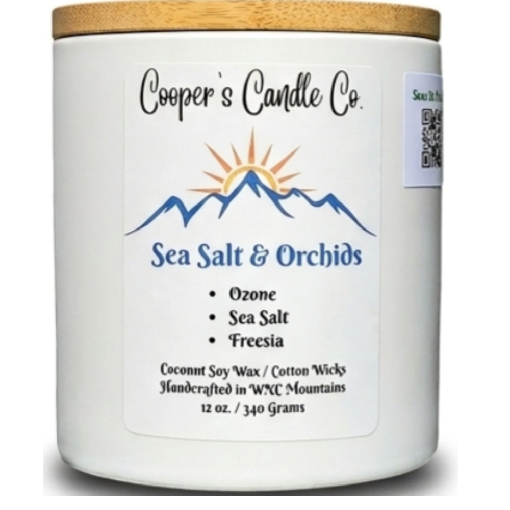Sea Salt & Orchid Scented Candle a beautiful tropical scent