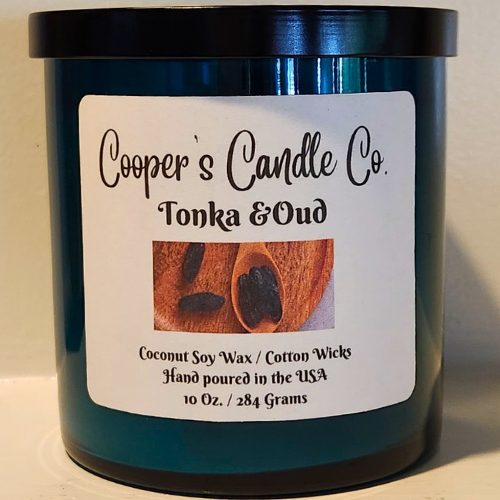 Tonka & Oud Scented Candle-contemporary fragrance with high end appeal