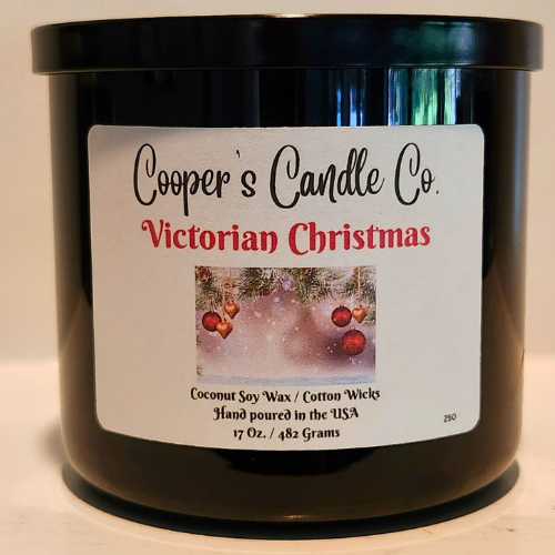 17 Oz 3 wick Victorian Christmas Scented Coconut Soy Candle infused with a fresh crisp scent, it provides a delightful ambiance for all occasions while being pet-friendly and free of toxins. Enjoy your holidays with peace of mind!