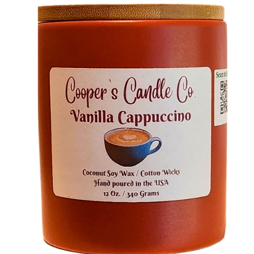 Vanilla Cappuccino Scented Candle-A comforting, delicious coffee aroma
