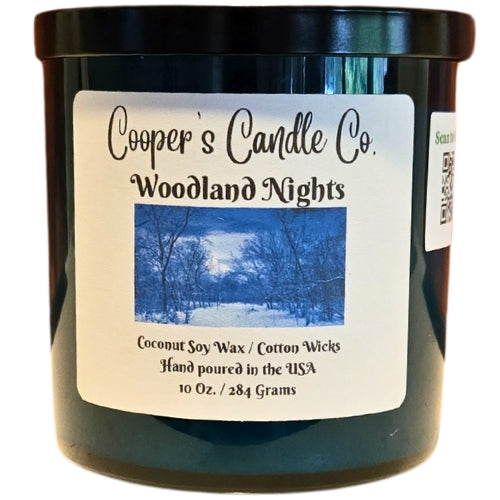 Woodland Nights Scented Candle Citrus,Tonka, Amber, Patchouli